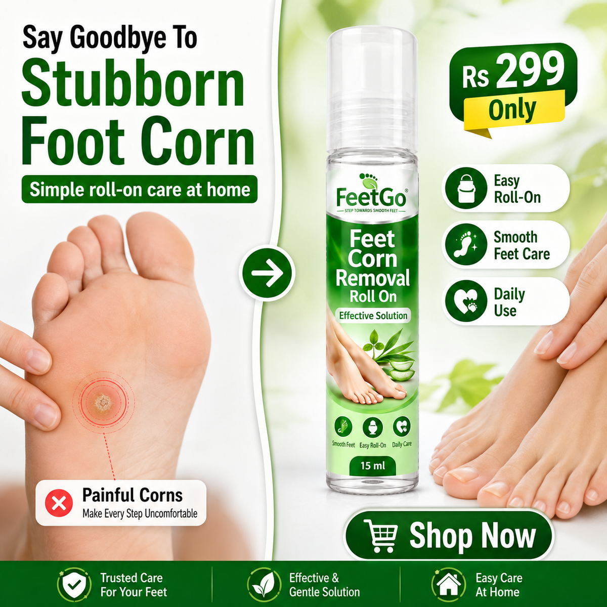 FeetGo Corn Removal Roll-On