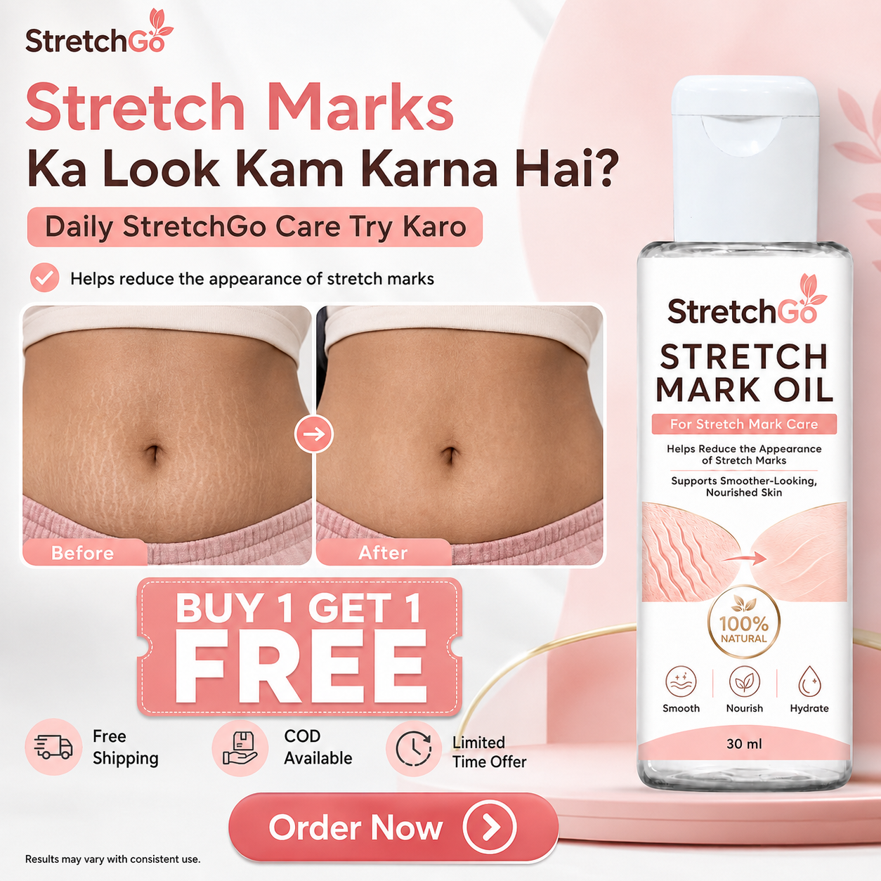 Stretchgo  Stretchmark Removal Herbal Oil
