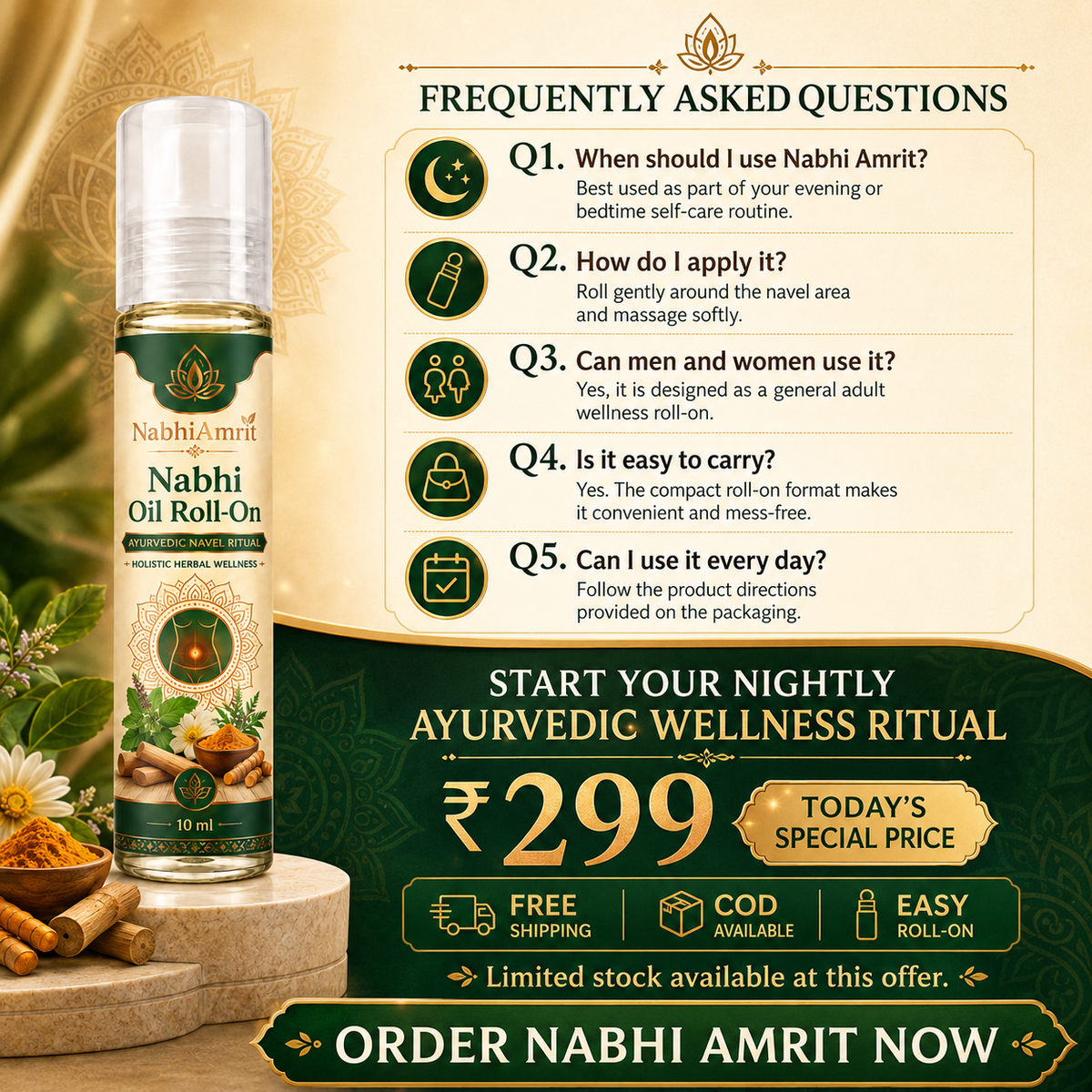 Nabhi Amrit Nabhi Oil Multi Benefits Roll On