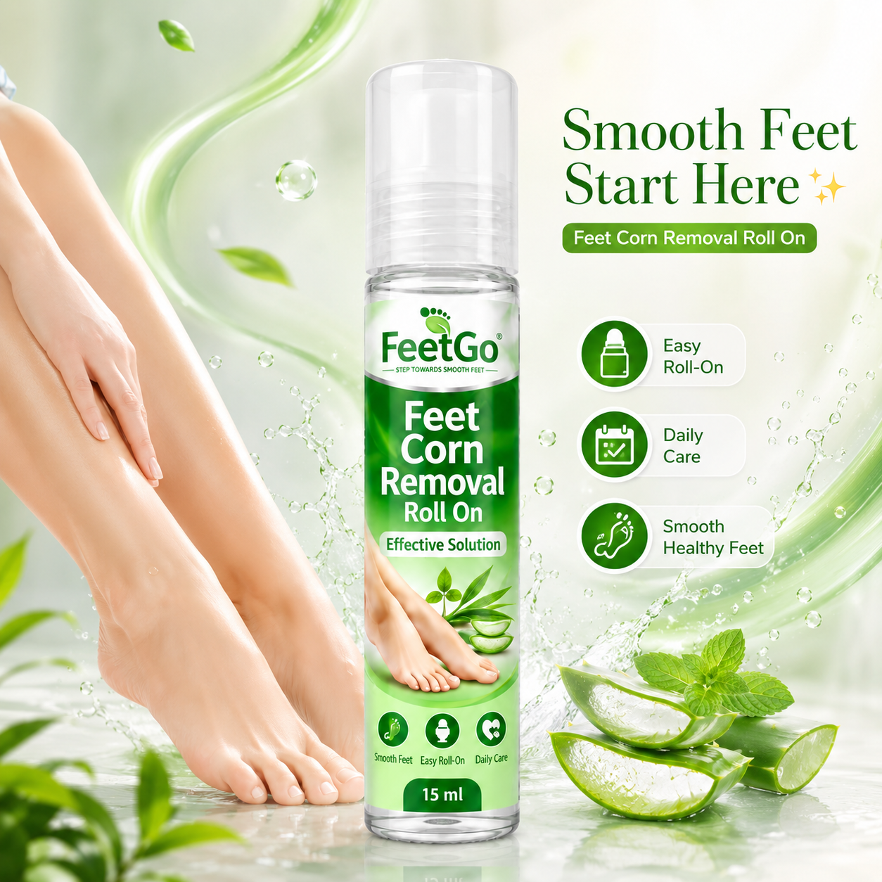 FeetGo Corn Removal Roll-On – Roll Away Rough, Hard Skin