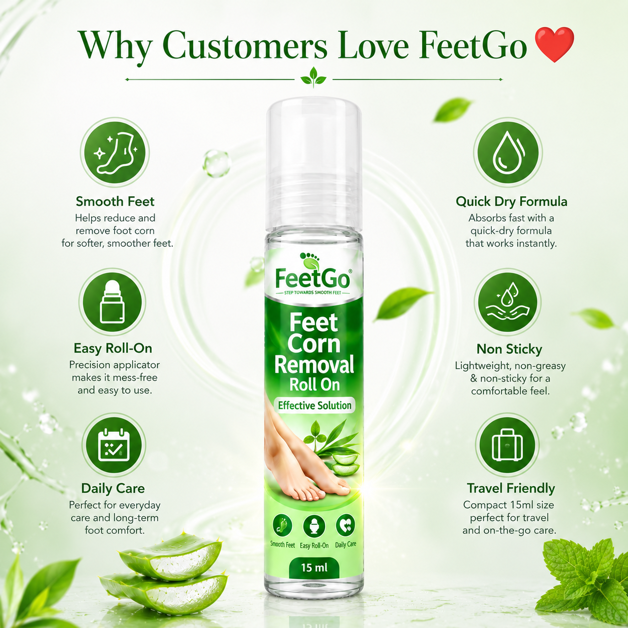 FeetGo Corn Removal Roll-On – Roll Away Rough, Hard Skin