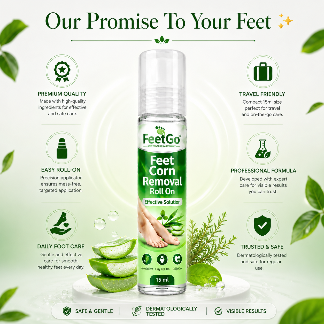 FeetGo Corn Removal Roll-On – Roll Away Rough, Hard Skin