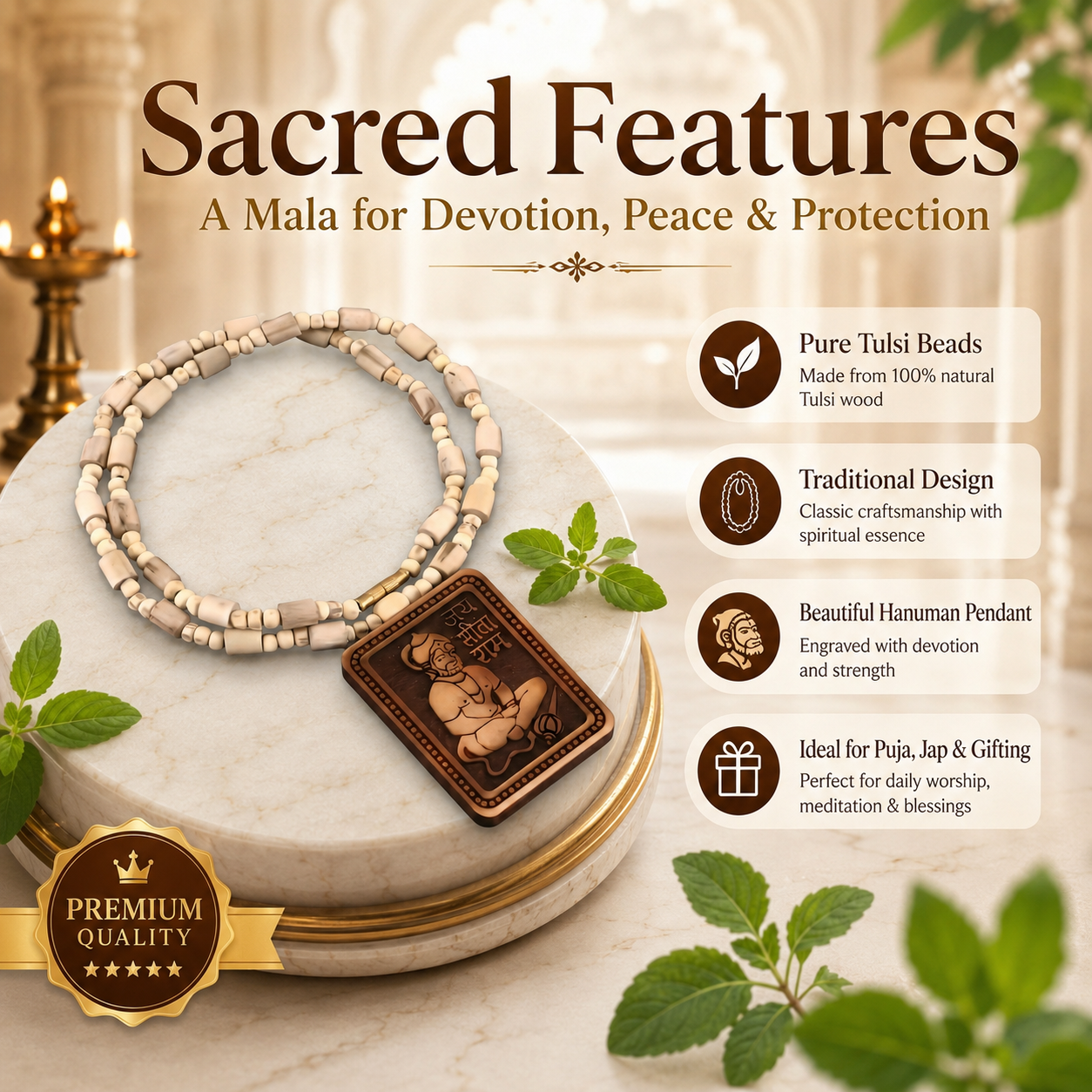100% Original Bageshwar Dham Tulsi Mala | 🔥 BUY 1 GET 1 FREE 🔥