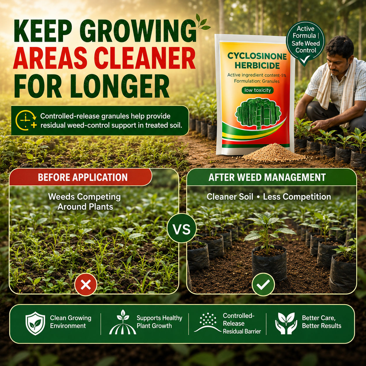 Cyclosinone Herbicide Granules