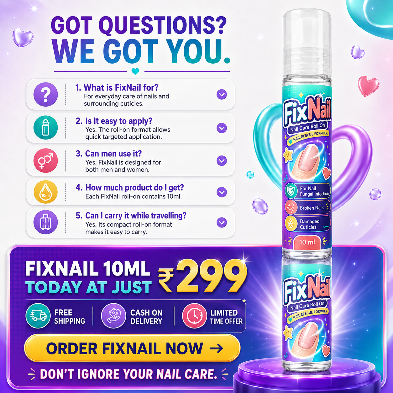 FixNail Nail Care Roll On