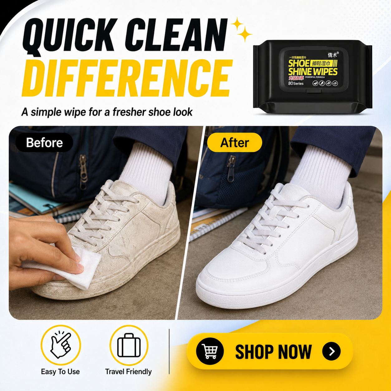 Instant Shoes Cleaning Wipes
